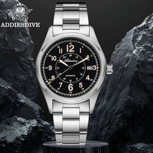 ADDIESDIVE Retro Watch Sappire AR Coating AD2074 Luxury NH35 Automatic Steel 200m Waterproof Leisure New 39mm Men Wristwatch