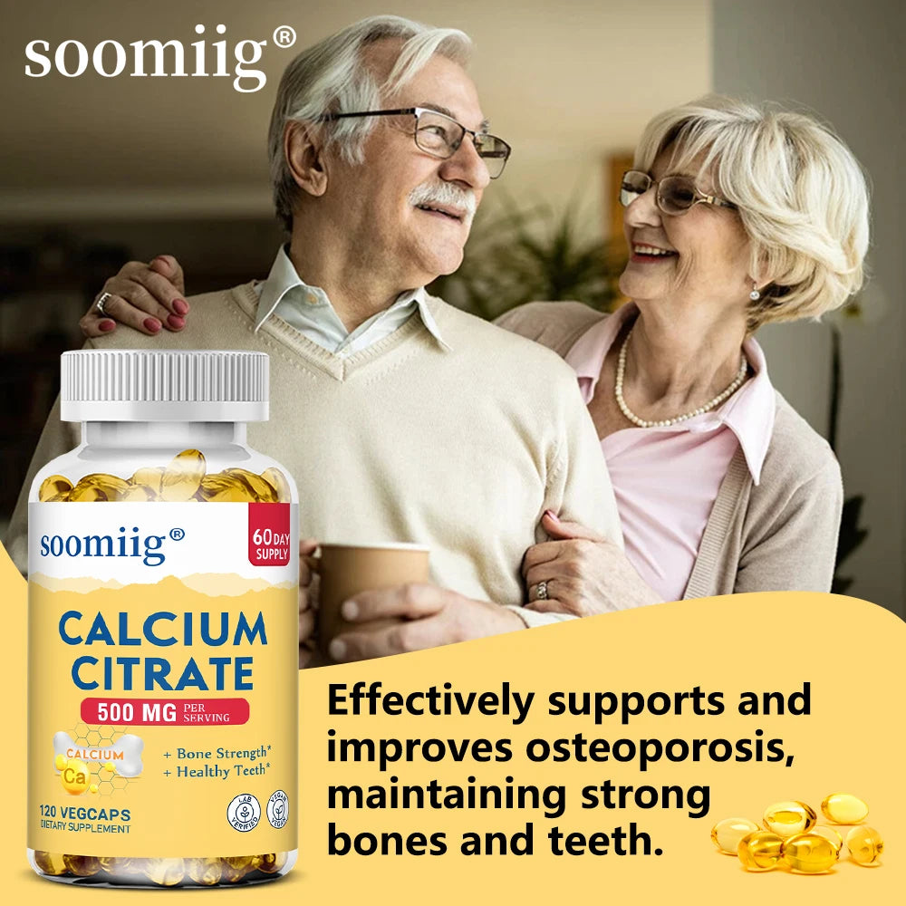 Calcium Citrate Capsules, Advanced Bone Support Blend, Gentle Digestion Formula, Vegan, Non-GMO