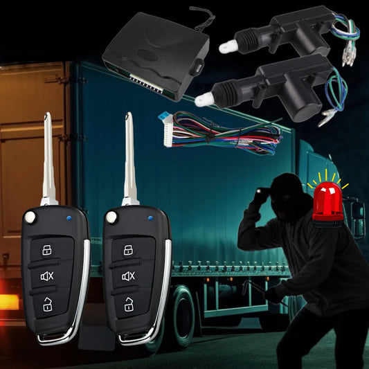 24V Truck Central Door Lock Remote Control Entry System Waterproof Dust-proof One-way Trucks Vehicle Anti-Theft Device with Key
