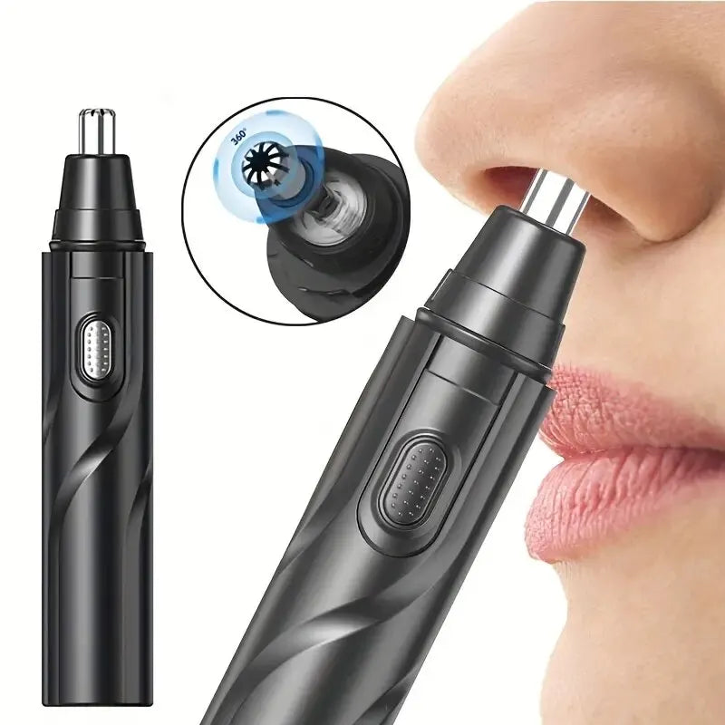 Black and Blue Electric Nose Hair Trimmers Ofer Low Noise High Torque,High Speed Motors for Washing Nose Hair for Both Men