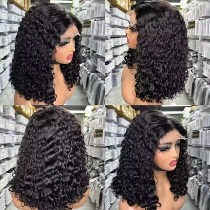 250 3C4A Burmese Curly Human Hair Wigs Curls 13x6 13x4 HD Transparent Lace Frontal Wig For Women Burmese Curly Full Lace Wigs