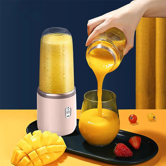 400ml Electric Juicer Double Cup Portable USB Fruit Blender Mixer for Juice Milkshake Smoothie Making Multifunction Juice Maker
