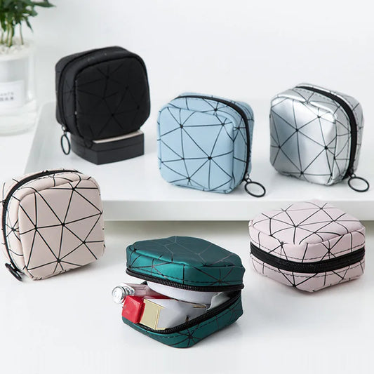 Women Sanitary Napkin Tampon Storage Bag Cute Sanitary Pad Pouches Portable Makeup Lipstick Key Earphone Data Cables Organize