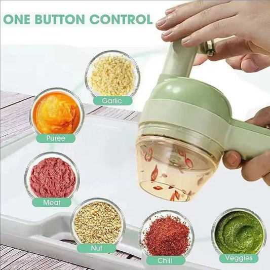 Professional 1PC Mini Food Processor - Wireless Electric Garlic Masher with Multi-Blade Chopping Function