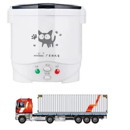 1L Car Mini Rice Cooker Multi-function Electric Water Food Heater Machine Lunch Box Warmer 2 Persons For Home Car SUV Truck