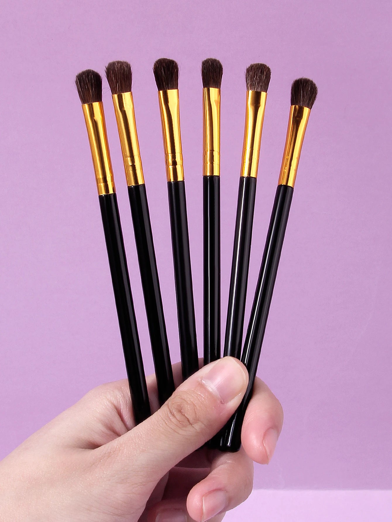 6pcs Little Horsehair Eyeshadow Brush Set: Soft animal hair high-gloss Nose Shadow Brush, Eyeshadow Blending Makeup brush