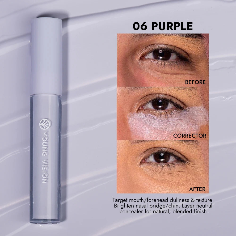 Yellow Orange Liquid Concealer Foundation Primer Base Facial Repair Dark Circles Corrector Skin Tone Purple Brighten Concealer