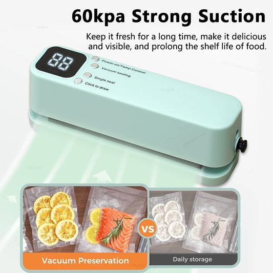 Mini Vacuum Bag Sealer Plastic Bags Sealer Food Packaging Bag Sealing Machine Rechargeable Vacuum Sealer Pump Electric Air Pump