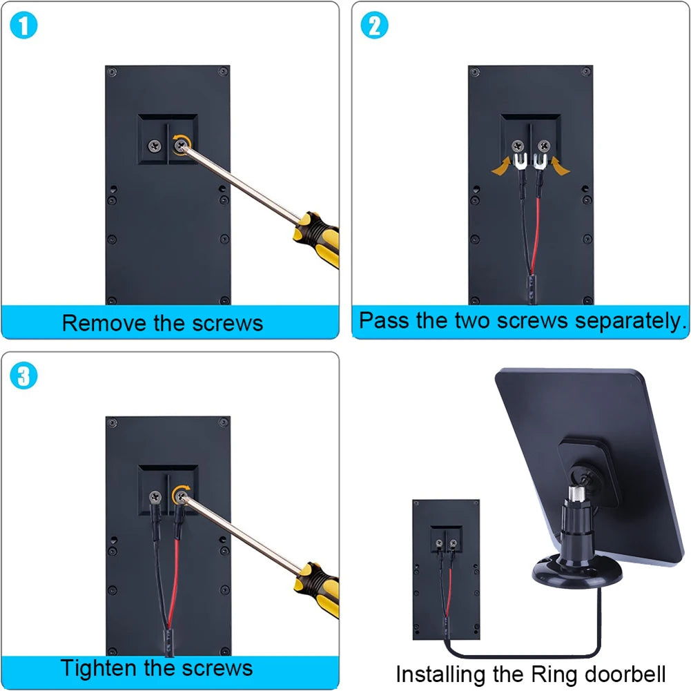 4W Solar Charger IP65 Waterproof Solar Panel Charger 9.8Ft Charging Cable Solar Panel Kit for Ring Video Doorbell 4/3/3 Plus/2