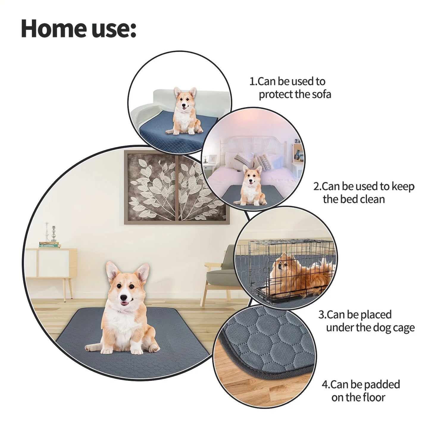 Absorbent Pet Training Pad for Dogs & Cats - Reusable, Leak-Proof Design with Non-Slip Backing for Puppy Potty Training an