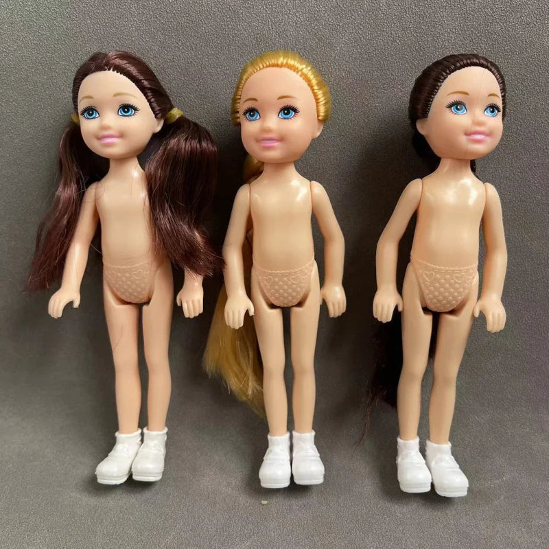 15cm BJD Dolls Shoes Multiple Movable Joints 1/12 3D Simulated Eye Dark Skin Hinge Doll Girl's DIY Dress Up Birthday Gifts Toys