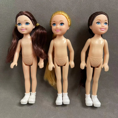 15cm BJD Dolls Shoes Multiple Movable Joints 1/12 3D Simulated Eye Dark Skin Hinge Doll Girl's DIY Dress Up Birthday Gifts Toys