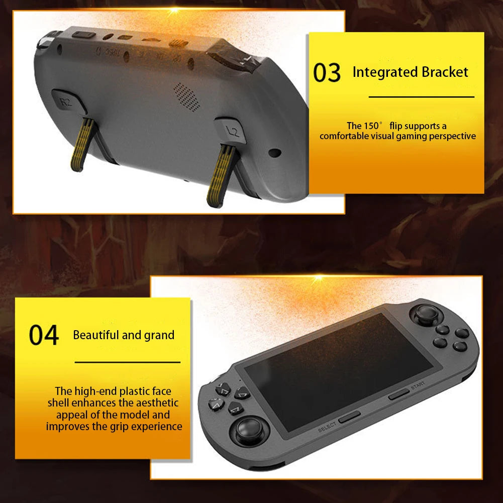 SF300 Handheld Game Console 4.5 Inch IPS Screen Retro Gaming Console USB Rechargeable Retro Handheld Video Game Console - Merit Sell