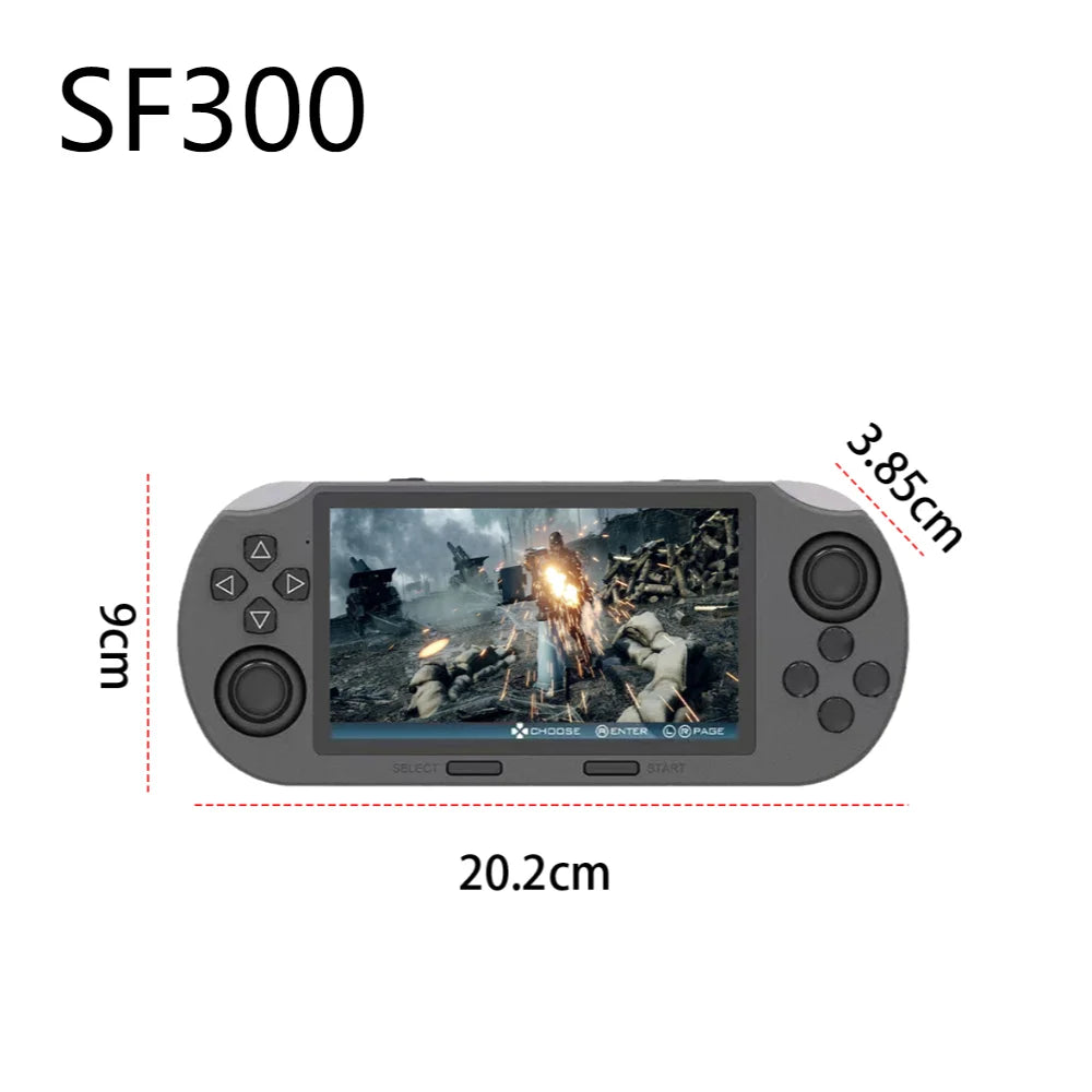 SF300 Handheld Game Console 4.5 Inch IPS Screen Retro Gaming Console USB Rechargeable Retro Handheld Video Game Console - Merit Sell