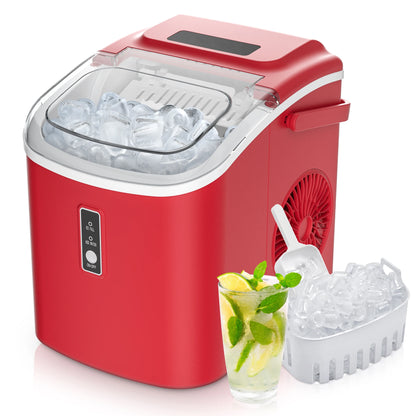 SIMZLIFE Portable Ice Maker Machine 26.5lbs/Day 9 Cubes in 6 Mins with Auto-Cleaning Basket and Scoop for Kitchen Office Party - Merit Sell