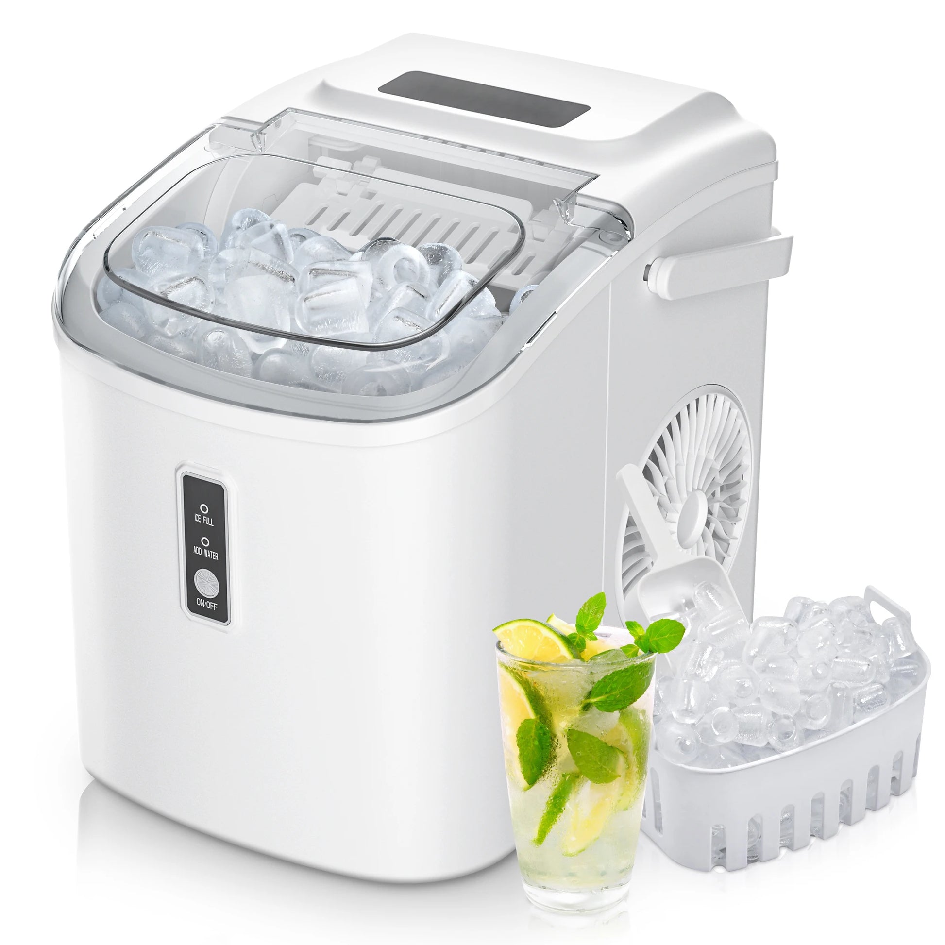 SIMZLIFE Portable Ice Maker Machine 26.5lbs/Day 9 Cubes in 6 Mins with Auto-Cleaning Basket and Scoop for Kitchen Office Party - Merit Sell