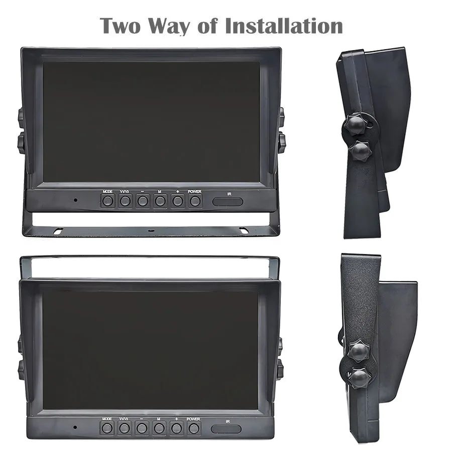 SMALUCK 9inch AHD IPS LCD HD Monitor Rear View Car Monitor Max Support 1080P AHD CVBS Car Camera 4PIN Video Input - Merit Sell