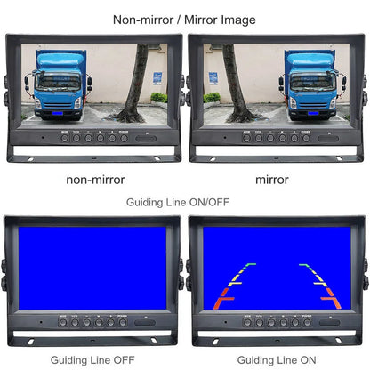 SMALUCK 9inch AHD IPS LCD HD Monitor Rear View Car Monitor Max Support 1080P AHD CVBS Car Camera 4PIN Video Input - Merit Sell