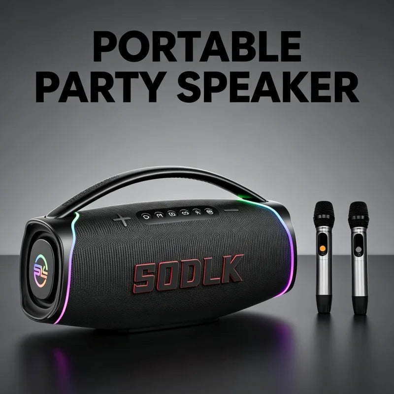 SODLK S1621 320W Portable Bluetooth Karaoke Speaker With 2 Wireless Microphones RGB Light For Outdoor Party Home KTV - Merit Sell