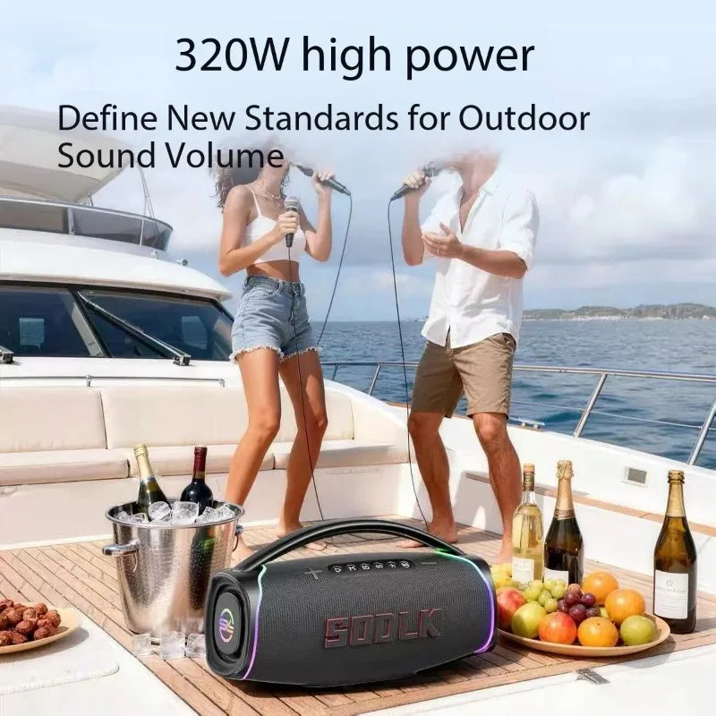 SODLK S1621 320W Portable Bluetooth Karaoke Speaker With 2 Wireless Microphones RGB Light For Outdoor Party Home KTV - Merit Sell