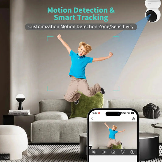 3K Smart Home Security Camera 5G/2.4GHz Wireless WiFi Auto Tracking CCTV Camera 5MP PTZ 2-Way Audio,Night Vision Baby Monitor - Merit Sell