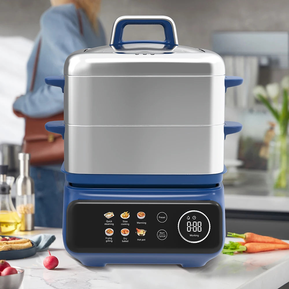 Kitchen 2 Layers Stainless Steel Multifunction Electric Food Steamer
