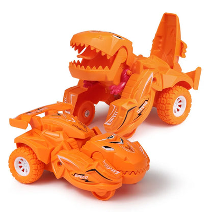 Transforming Toys Deformation Toy Inertial Sliding Dino Car Dinosaur Transform Car Toy Automatic Transformer Toy for KidsToddler