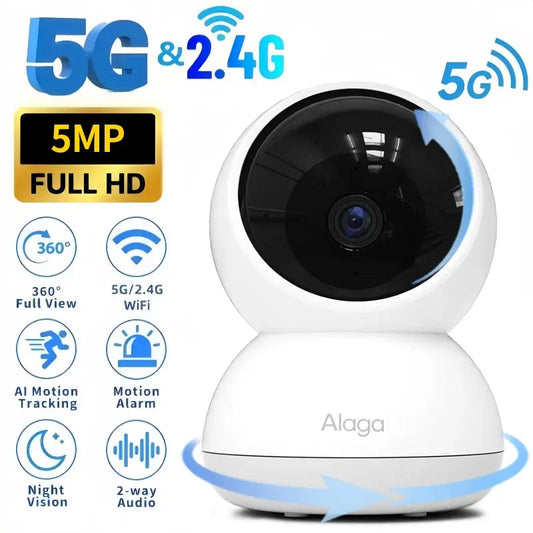 3K Smart Home Security Camera 5G/2.4GHz Wireless WiFi Auto Tracking CCTV Camera 5MP PTZ 2-Way Audio,Night Vision Baby Monitor - Merit Sell