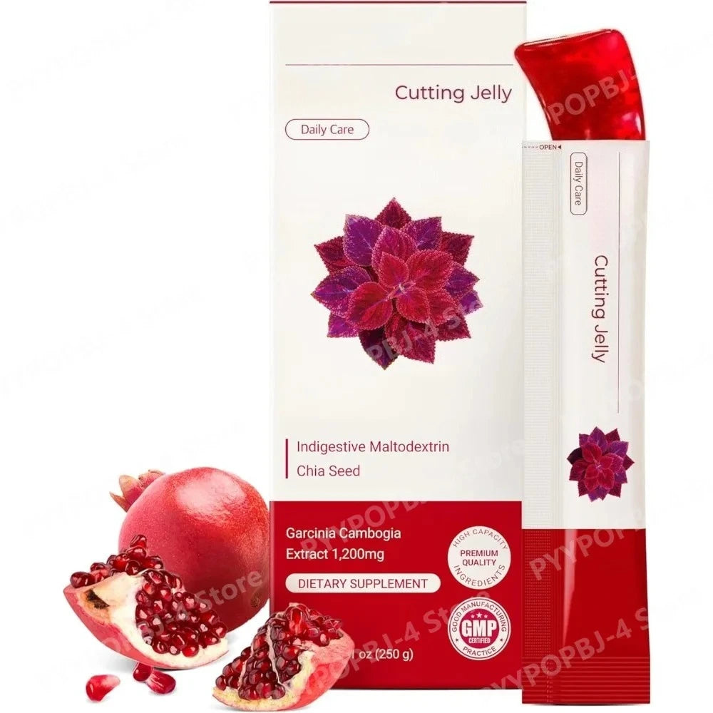 Pomegranate Flavored Wellness Jelly with Garcinia Cambogia Chia Seed Dietary Supplement 10 Sticks  Non-GMO Gluten Free