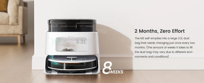 LEFANT Robot Vacuum Cleaner with Mapping, 12000Pa Suction, Emptying Station, Automatic Washing and Drying, DTOF Laser