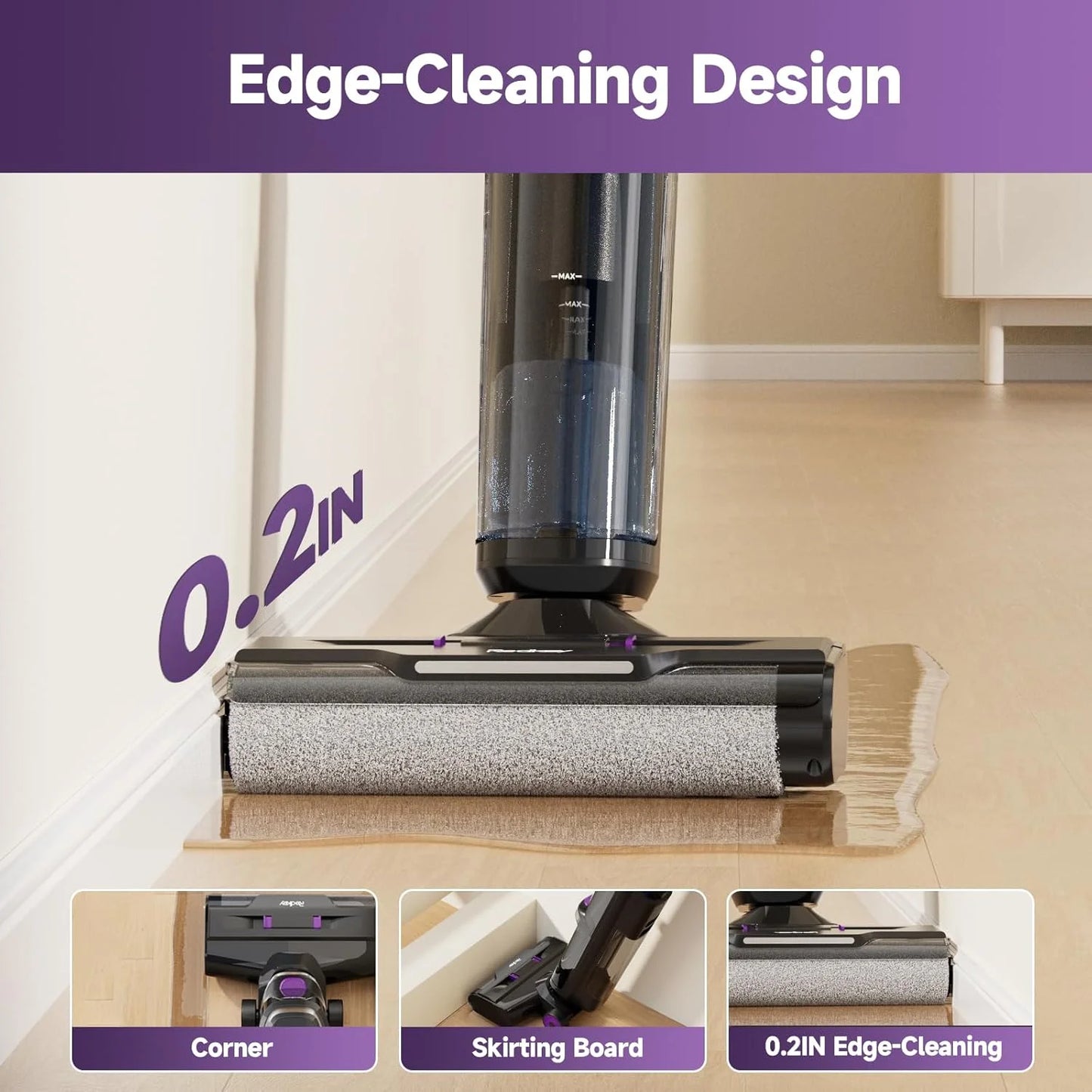 Redkey W15 Cordless Wet Dry Vacuum Cleaner 3 in1 , Self-Washing Self Propelled, 0.2in Edge Cleaning, Powerful Suction