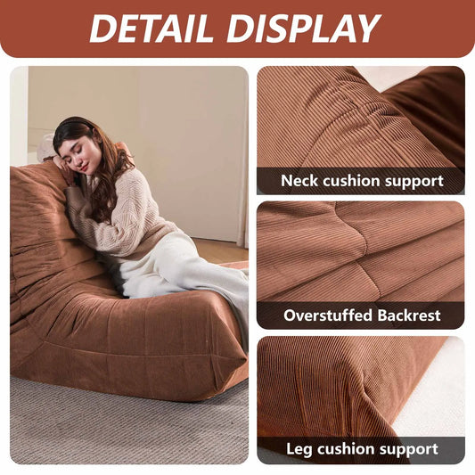 Extra Bionic Floor-Standing Recliner Chair, Single Bean Bag Sofa with High Elasticity Sponge