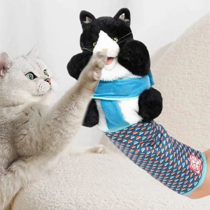 Cat Puppet Wrestler Wrestling Glove With Sturdy Padding Soft Plush Cat Wrestle Toy Animal Hand Glove Interactive Play Cat Toys