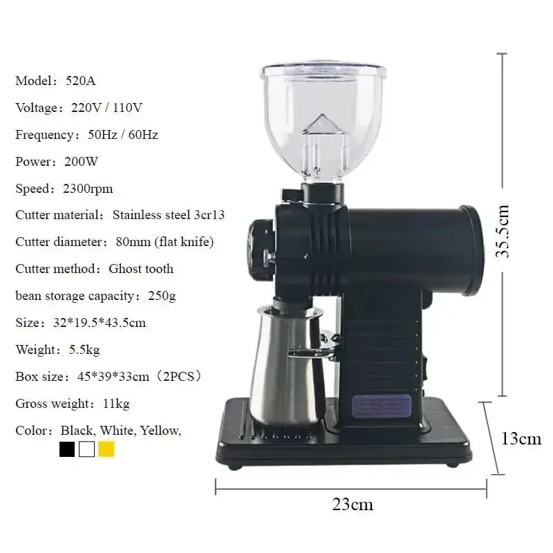 DIVEDEER Electric Coffee Bean Grinder Italian Hand Punch Small Household Coffee Bean Grinding and Crushing Machine