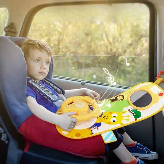 Simulate Driving Car Copilot Steering Wheel Eletric Baby Toys with Sound Kids Musical Educational Car Seat Driving Vocal Toys