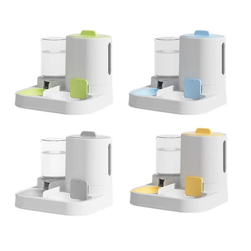 1-Pack Automatic Gravity-Fed Cat Water Dispenser & Feeder - Spill-Proof Large Capacity One-Piece Design,