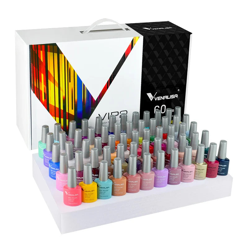 New Fashion Color Venalisa UV LED Nail Gel Polish Kit Vernish Color Gel Polish Nail Art Design Whole Set Nail Gel Learner Kit
