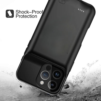 Power Case for iPhone 16 Pro Smart Battery Charger Case Battery Pack Rechargeable Power Bank External Battery Charging Cover