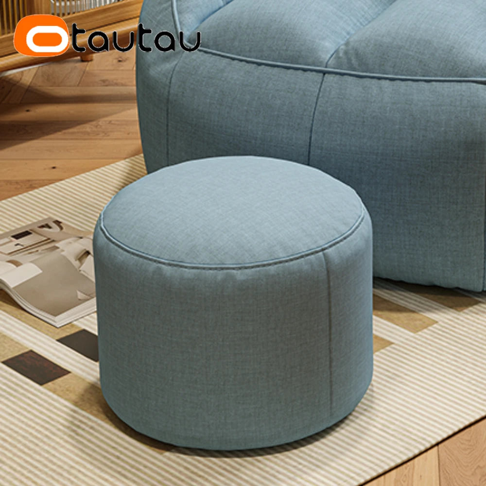 OTAUTAU Cotton Linen Bean Bag Chair with Filling Corner Beanbag Pouf with Ottoman Adults Kids Floor Sofa Nest Couch SF153