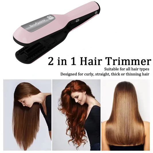 Hair ends Trimmer Split Remover Dry Damaged Trim Split Iron Flat Hair Straightener for Women Cordless Hair Cutting Machine ﻿