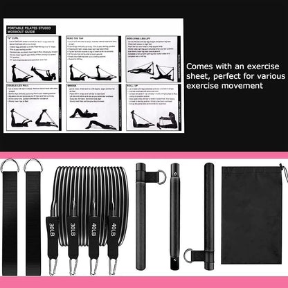 Resistance Bands Set with Fitness Bar Workout Gym Pull Rope Yoga TPE or Latex Tube Sports Elastic Exercise Equipment for Home