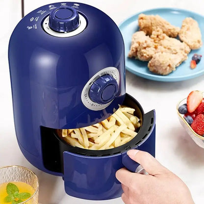1L Capacity Oil Free Deep Fryer French Fries Chicken Frying Machine Time and Temperature Adjustable Smokeless Mini Bake Oven
