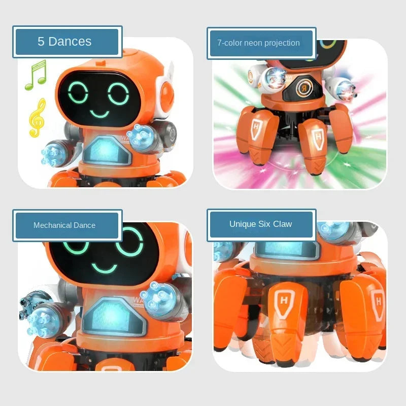 Kids Glow Music Educational Toy Electric Pet Cute LED Light Musical Dancing Robot Baby Learn To Climb Toy Children Birthday Gift
