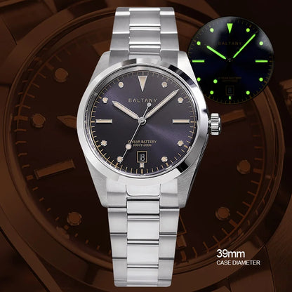 Baltany Explorer Homage Quartz Watch S4041 200m Waterproof Ronda 715li Movement 39MM Stainless Steel Retro Sports Men's Watches