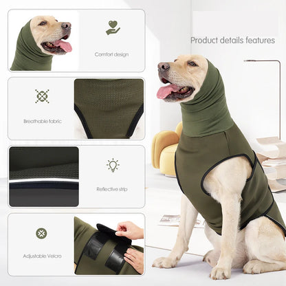 Thunder Stress Shirt Classic Dog Anxiety Jacket Army Green Anti Anxiety Thunder Vest For Dogs Anxiety Calming Dog Clothes
