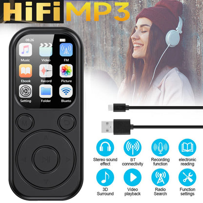 MP3 MP4 Player HiFi Lossless Music Player 2.01 Inch IPS Screen Bluetooth 5.4 Portable MP3 Player FM E-book Recorder