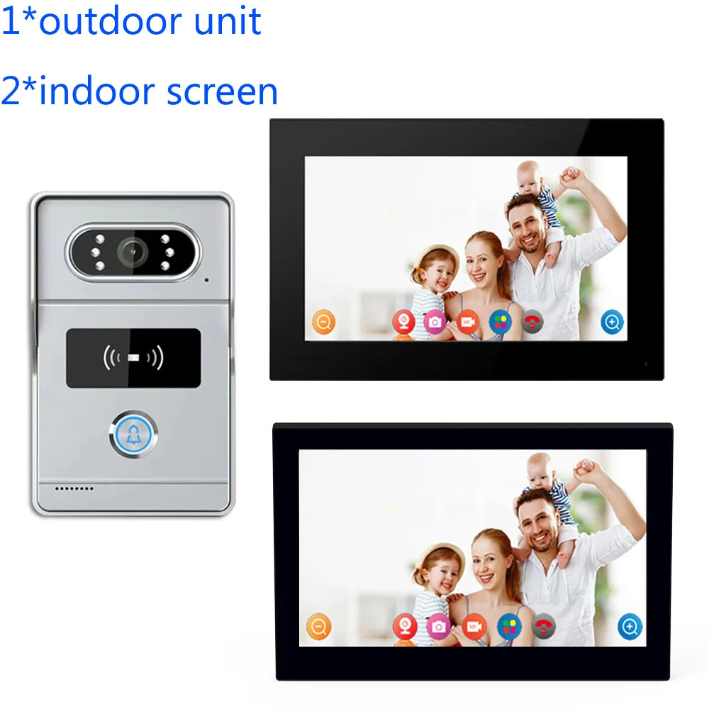 4 Wires support tuya app Wifi 1080P Video Intercom Video Door Phone 7'' Touch Monitor Video Doorbell Door Camera Security System