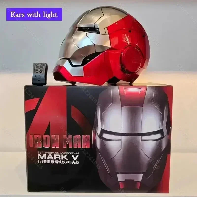 Marvel Avengers Iron Man Mk5 Helmet 1:1 Voice Control Mk50 Automatoc Cosplay With Led Light Electronic Close Ironman Helmet Gift