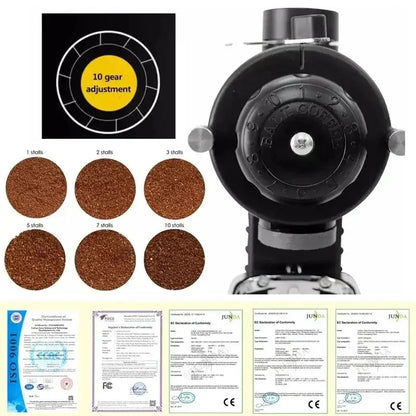 DIVEDEER Electric Coffee Bean Grinder Italian Hand Punch Small Household Coffee Bean Grinding and Crushing Machine