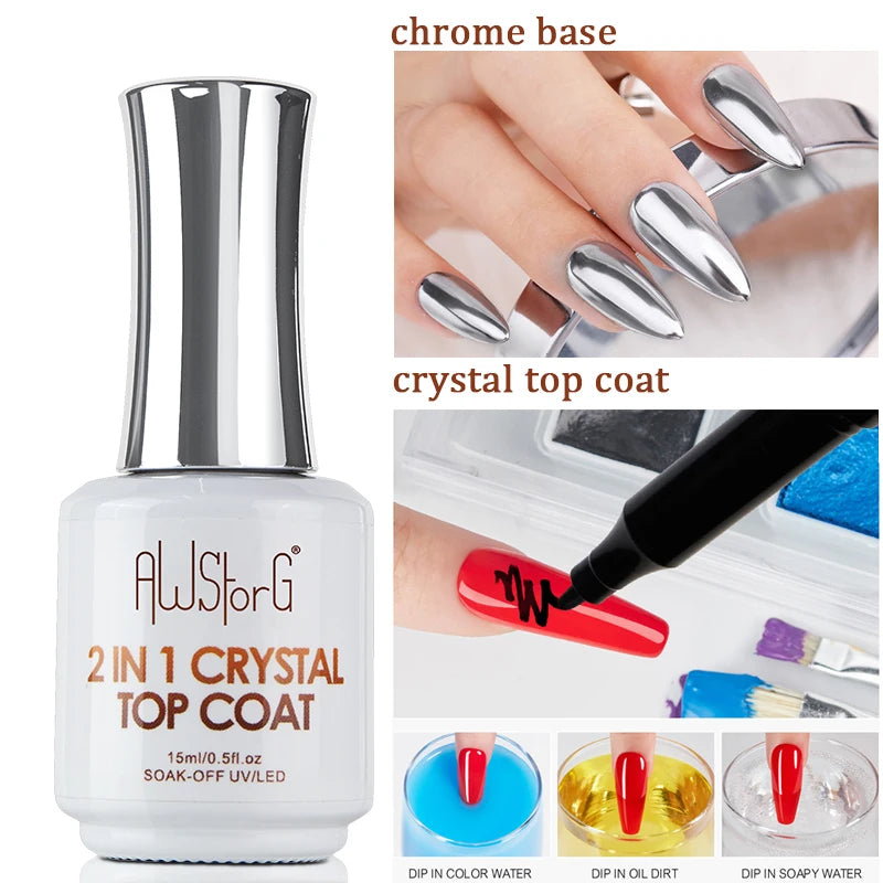 AWStorG 15ML Fiber Builder Nail Gel In A Bottle UV Semi Permanent Clear Pink Nail Strengthener Extension Construction Gel